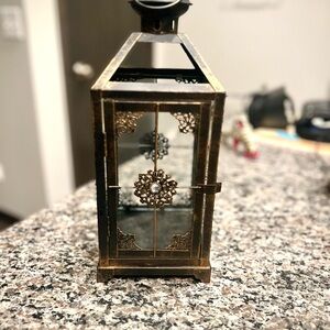 Pier 1 Bronze and Gold Decorative Lantern